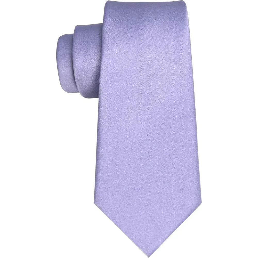 Men's Lavender Solid Pure Color Imported Polyester Formal Neck Ties